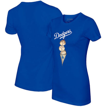 Los Angeles Dodgers Tiny Turnip Women's Triple Scoop T-Shirt - Royal