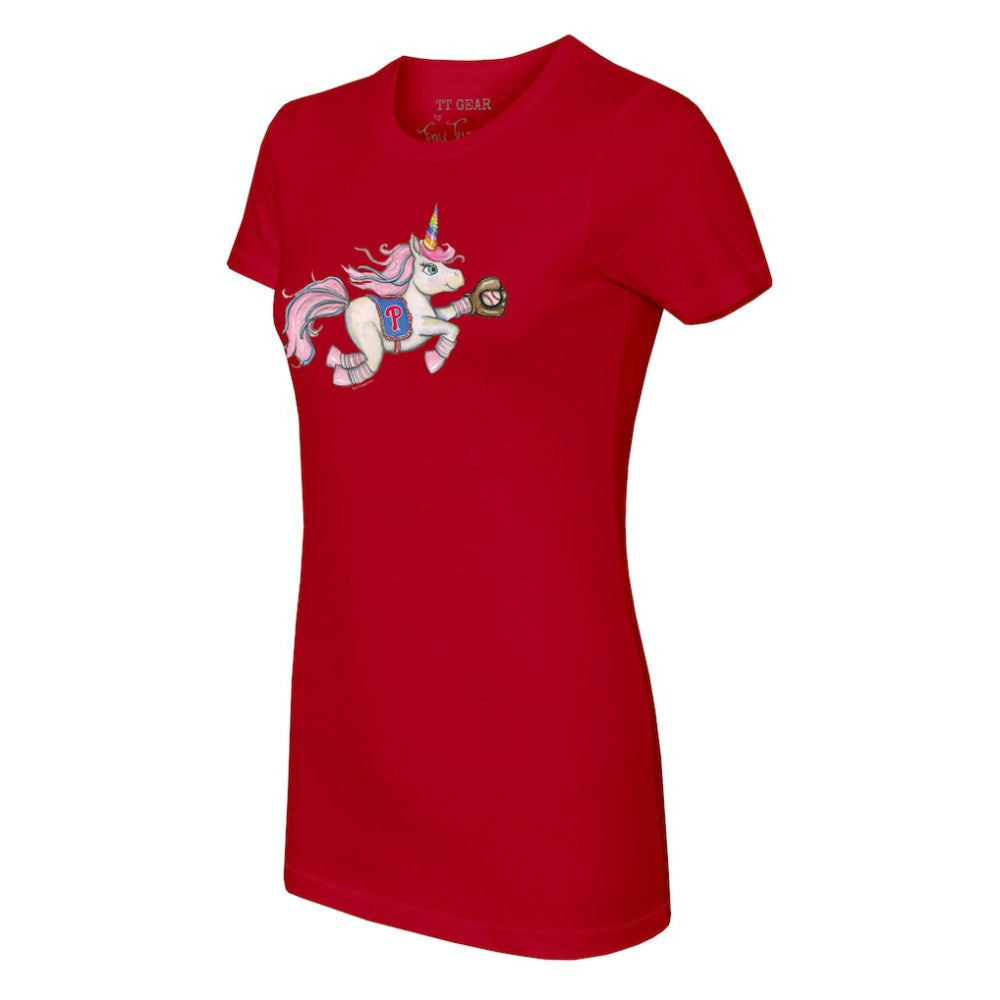 Philadelphia Phillies Tiny Turnip Women's Unicorn T-Shirt - Red
