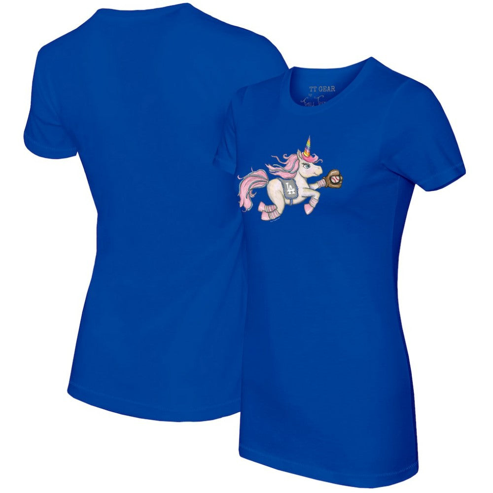 Los Angeles Dodgers Tiny Turnip Women's Unicorn T-Shirt - Royal