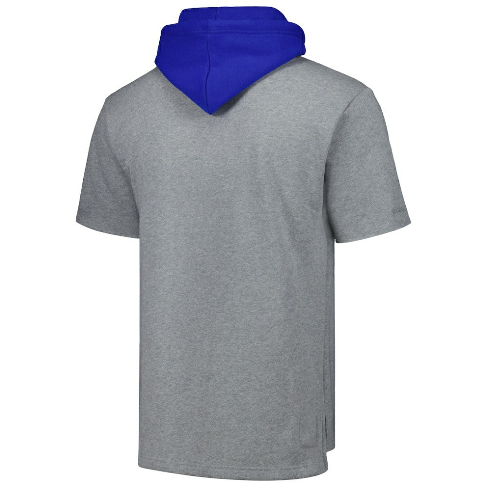 Atlanta Braves Postgame Short Sleeve Pullover Hoodie - Heather Gray | Mitchell & Ness