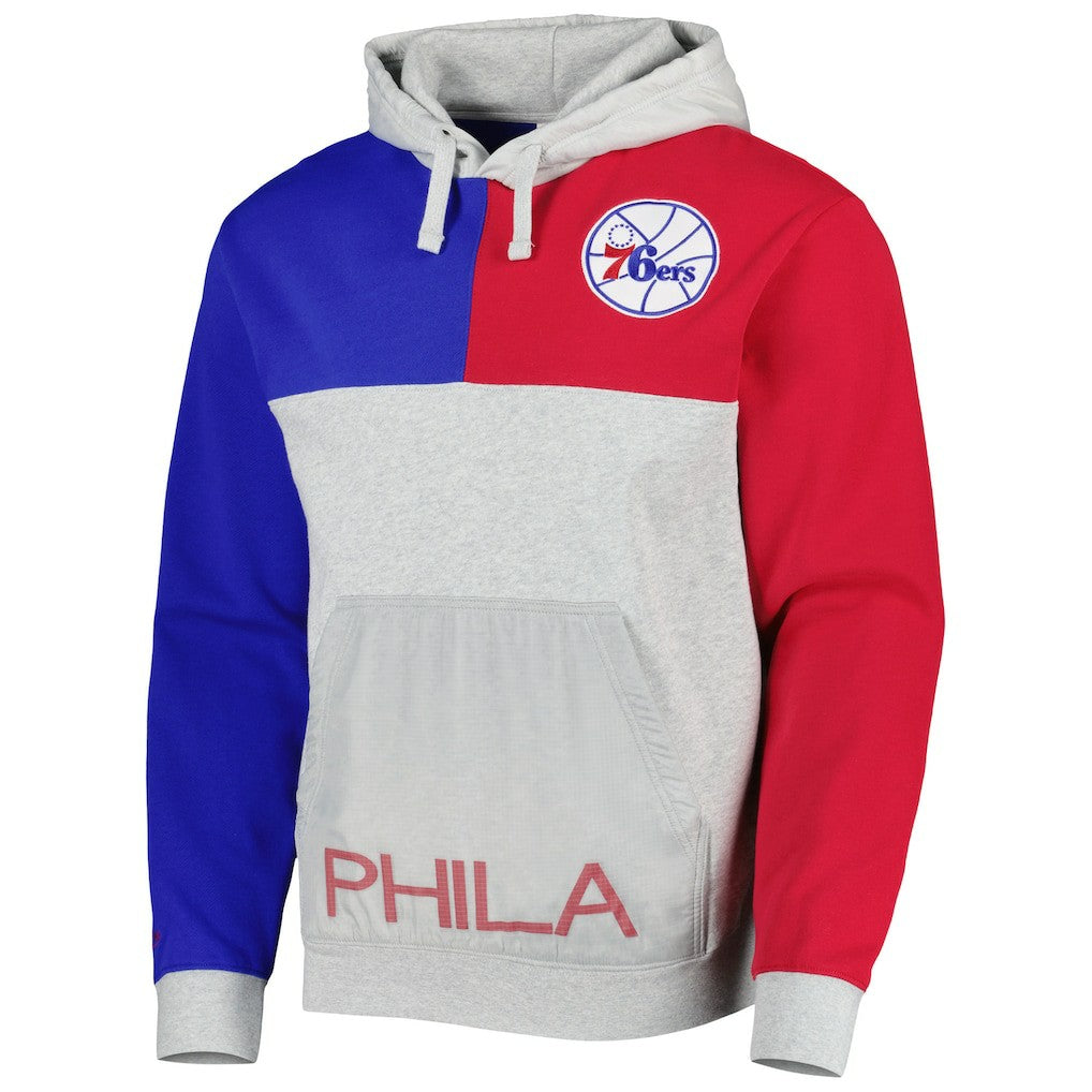 Philadelphia 76ers Tie-Breaker Pullover Hoodie sale - Heather Gray | Mitchell & Ness discount