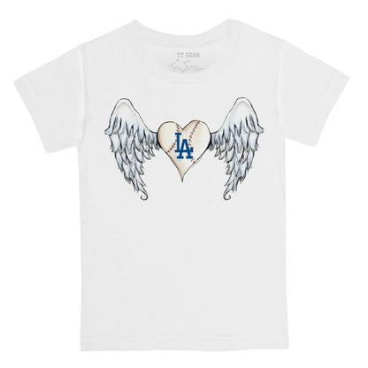 Los Angeles Dodgers Tiny Turnip Youth Angel Wings T-Shirt - White