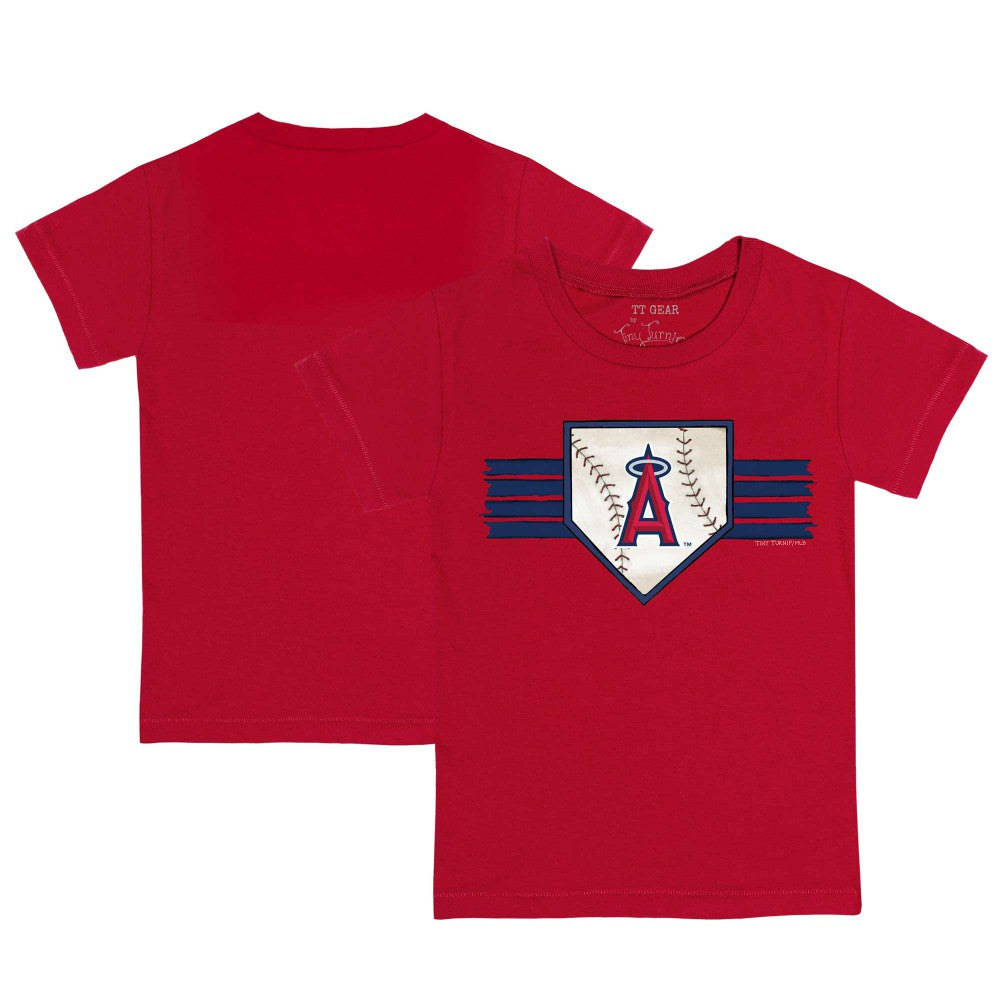 Los Angeles Angels Tiny Turnip Youth Base Stripe T-Shirt - Red