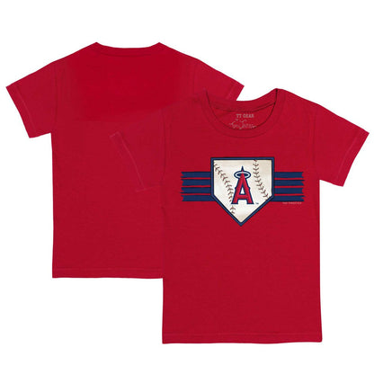Los Angeles Angels Tiny Turnip Youth Base Stripe T-Shirt - Red