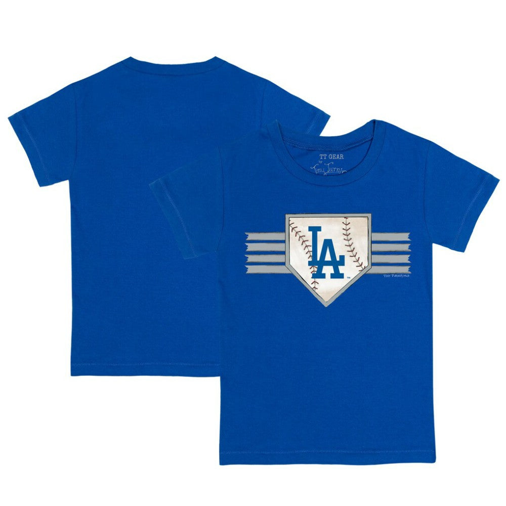 Los Angeles Dodgers Tiny Turnip Youth Base Stripe T-Shirt - Royal