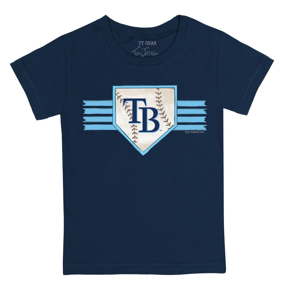 Tampa Bay Rays Tiny Turnip Youth Base Stripe T-Shirt - Navy