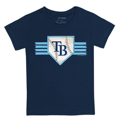 Tampa Bay Rays Tiny Turnip Youth Base Stripe T-Shirt - Navy