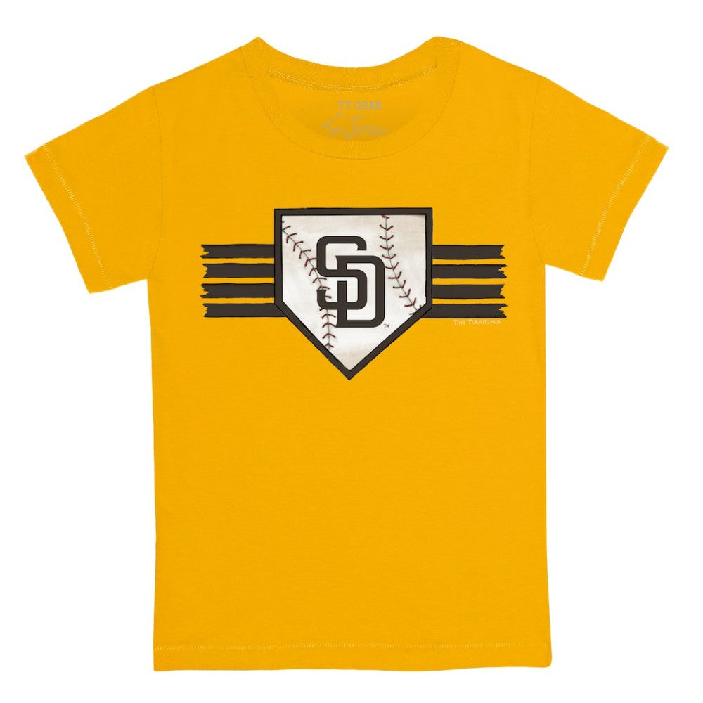 San Diego Padres Tiny Turnip Youth Base Stripe T-Shirt - Gold