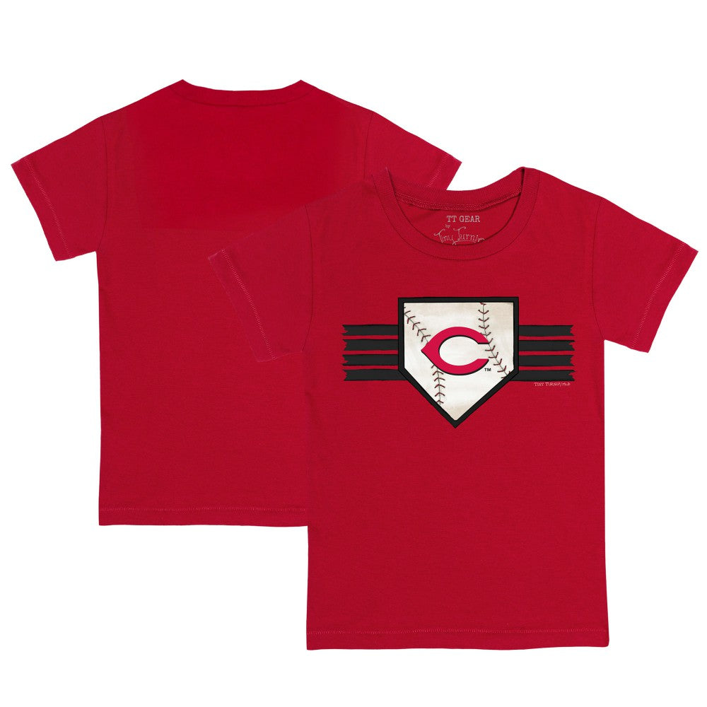 Cincinnati Reds Tiny Turnip Youth Base Stripe T-Shirt - Red
