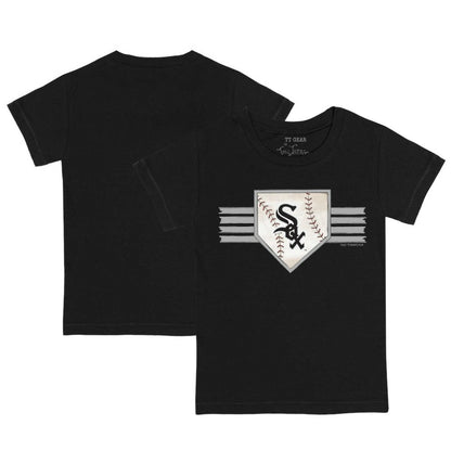 Chicago White Sox Tiny Turnip Youth Base Stripe T-Shirt - Black
