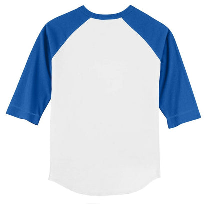 Chicago Cubs Tiny Turnip Youth Base Stripe 3/4-Sleeve Raglan T-Shirt - White/Royal