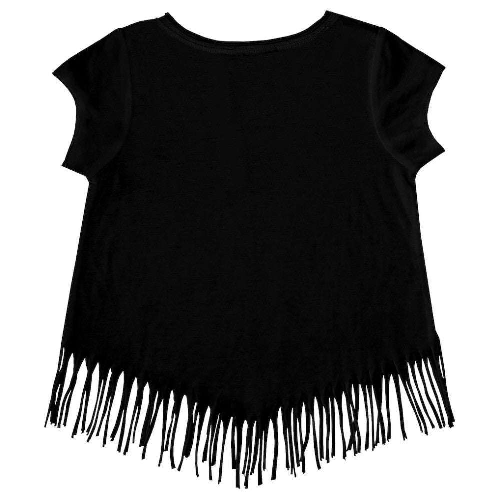 Arizona Diamondbacks Tiny Turnip Girls Youth Baseball Bow Fringe T-Shirt - Black