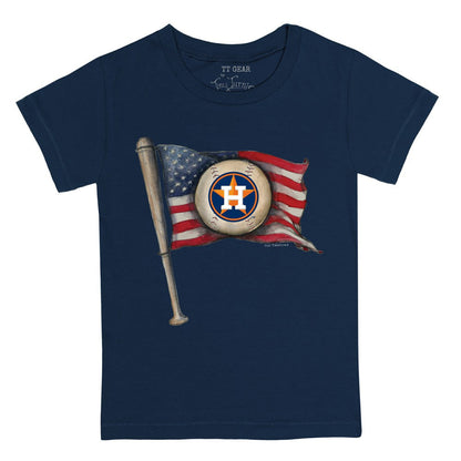 Houston Astros Tiny Turnip Youth Baseball Flag T-Shirt - Navy