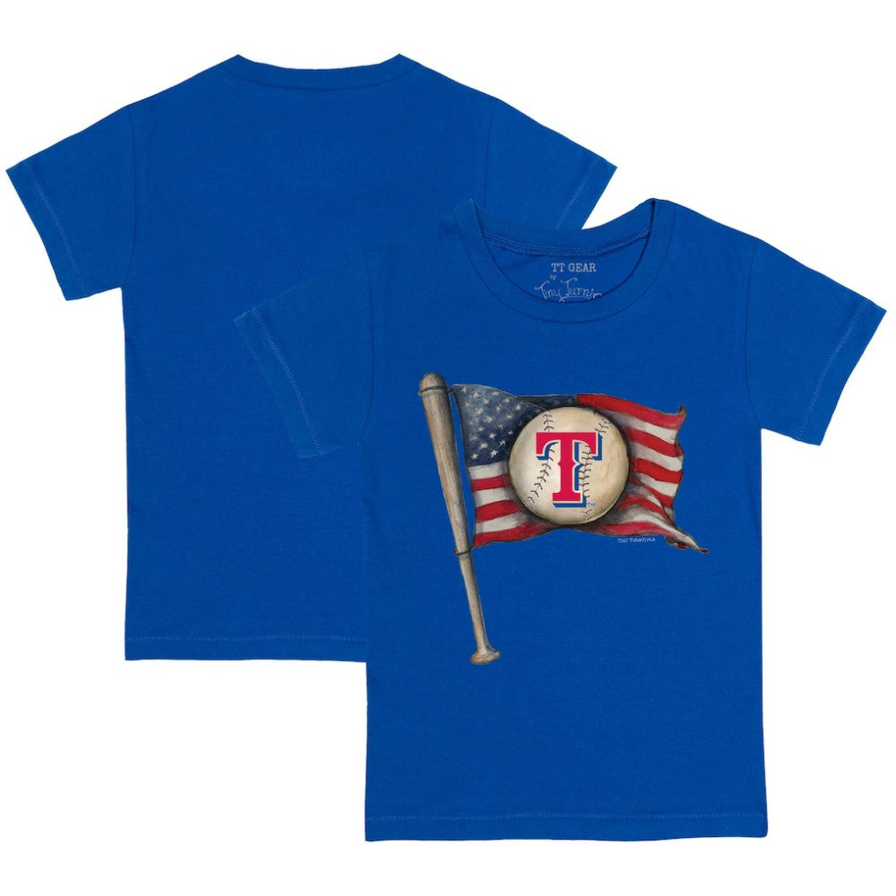Texas Rangers Tiny Turnip Youth Baseball Flag T-Shirt - Royal