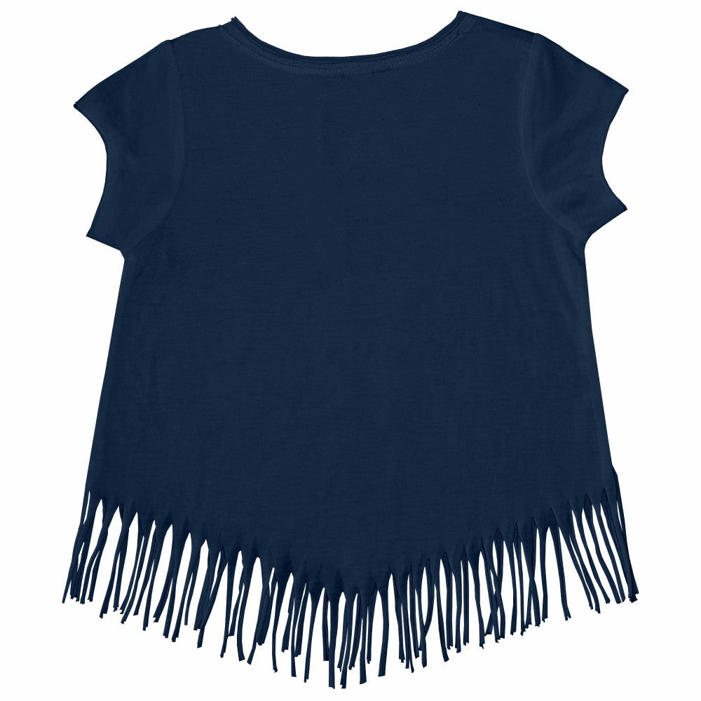 Houston Astros Tiny Turnip Girls Youth Baseball Love Fringe T-Shirt - Navy
