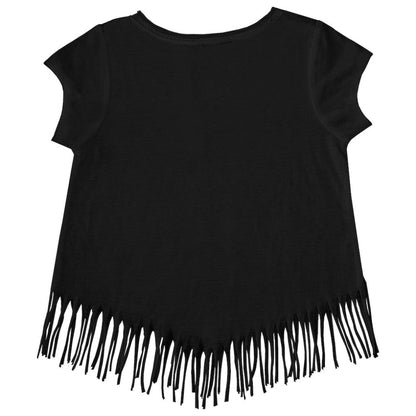 Pittsburgh Pirates Tiny Turnip Girls Youth Baseball Love Fringe T-Shirt - Black