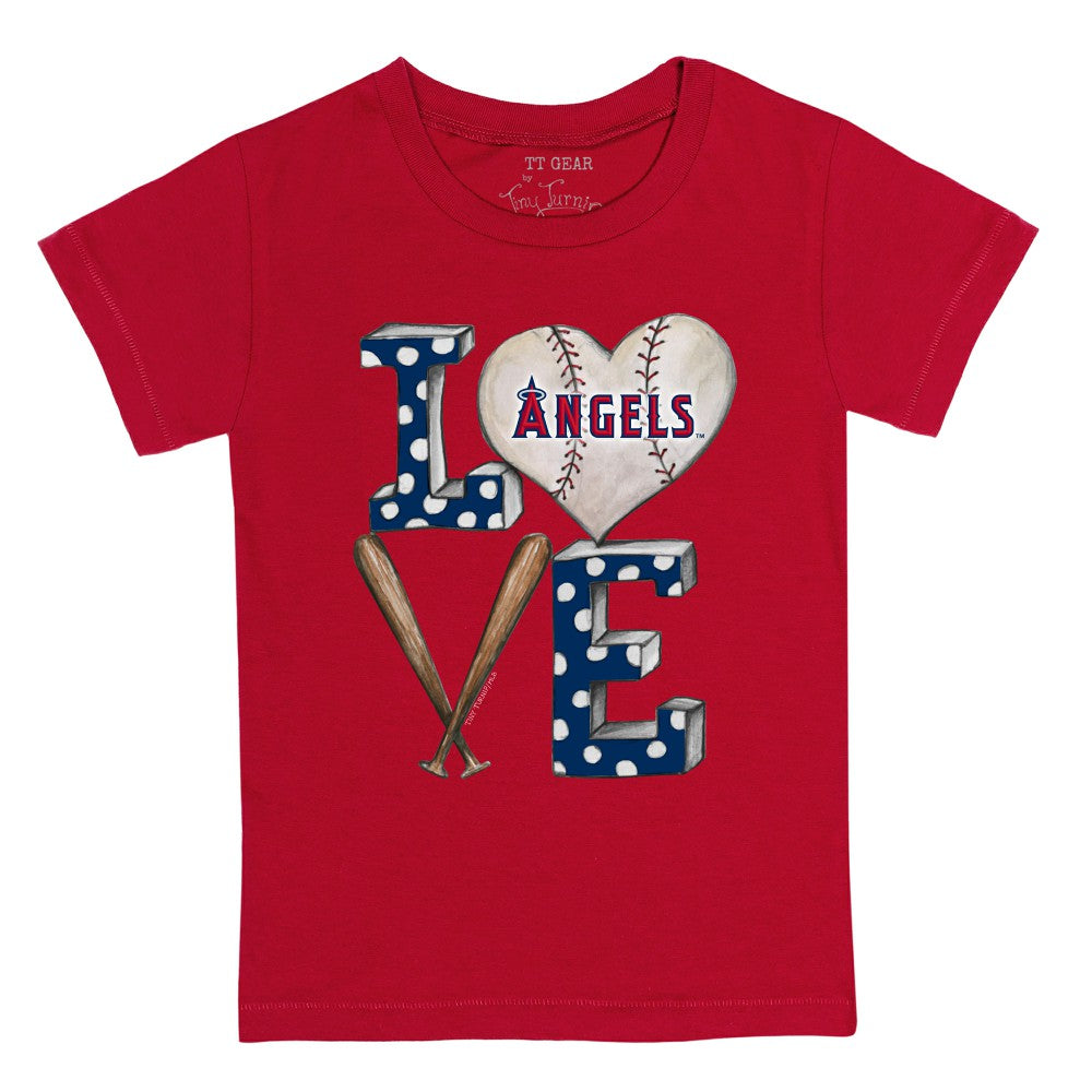 Los Angeles Angels Tiny Turnip Youth Baseball Love T-Shirt - Red