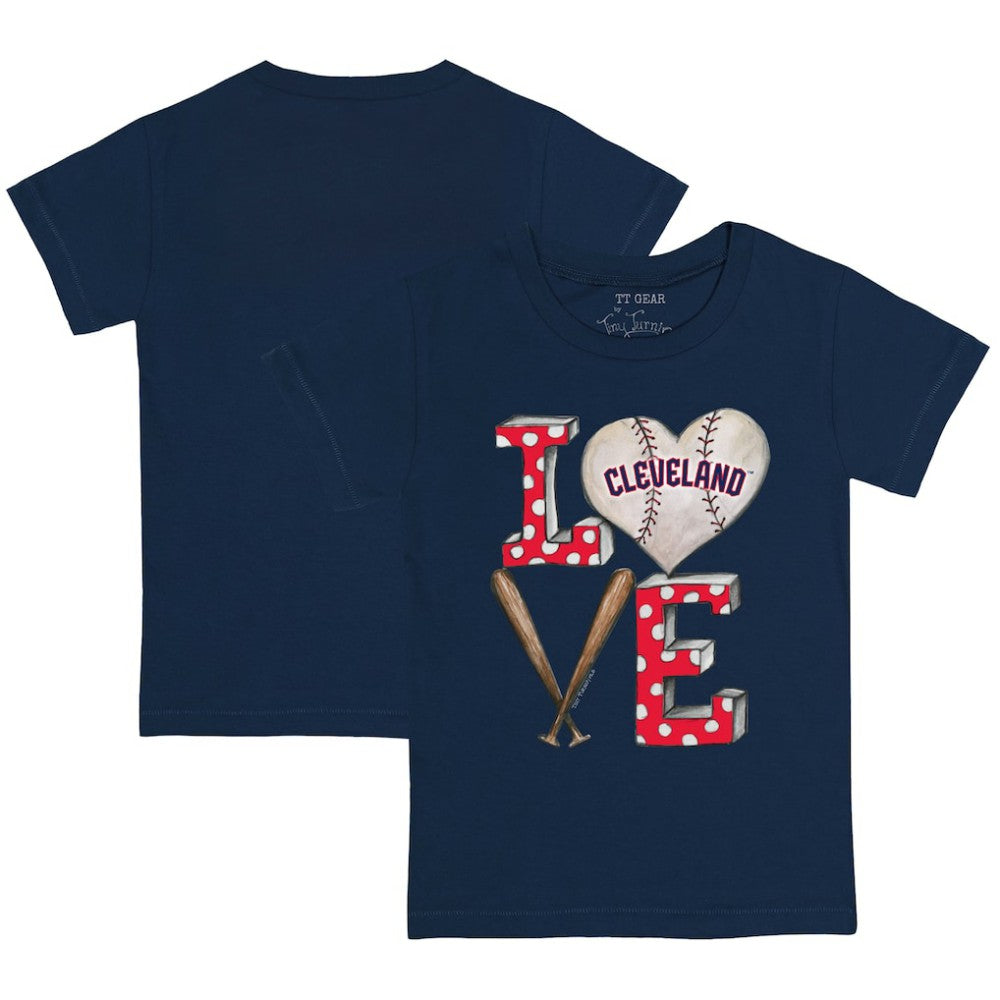 Cleveland Guardians Tiny Turnip Youth Baseball Love T-Shirt - Navy