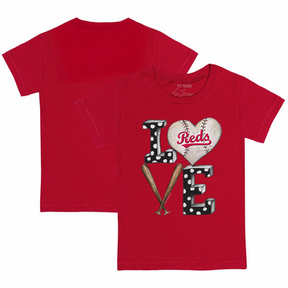 Cincinnati Reds Tiny Turnip Youth Baseball Love T-Shirt - Red