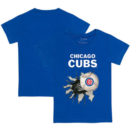 Chicago Cubs Tiny Turnip Youth Baseball Tear T-Shirt - Royal