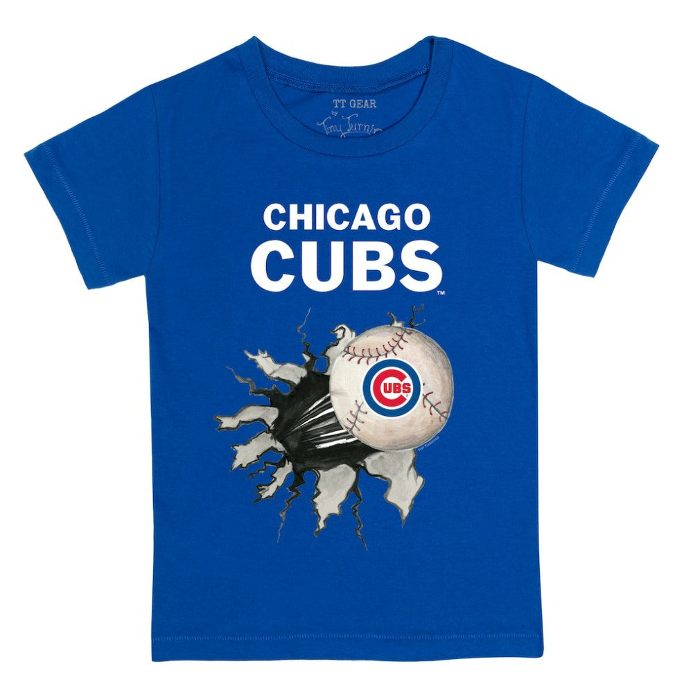 Chicago Cubs Tiny Turnip Youth Baseball Tear T-Shirt - Royal