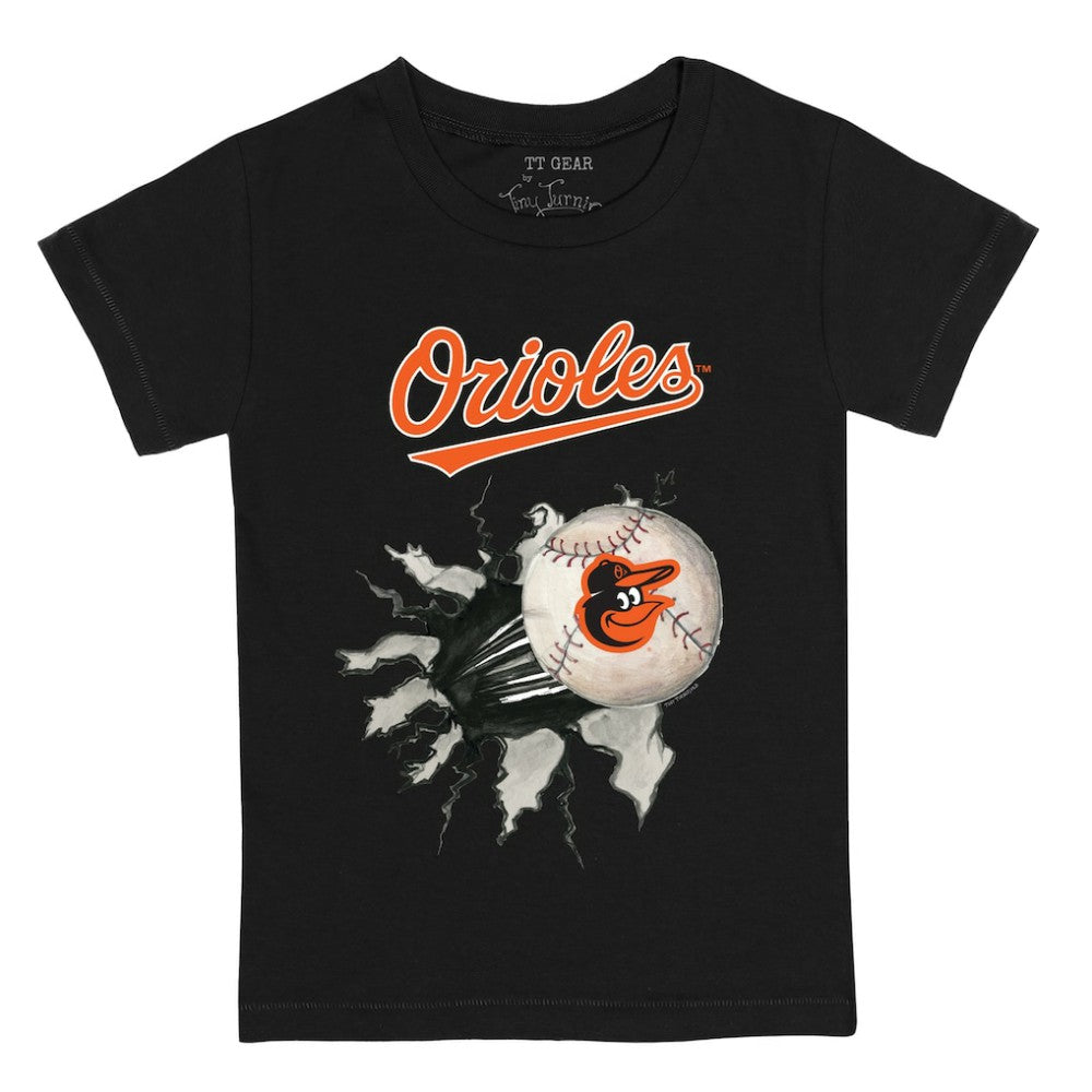 Baltimore Orioles Tiny Turnip Youth Baseball Tear T-Shirt - Black