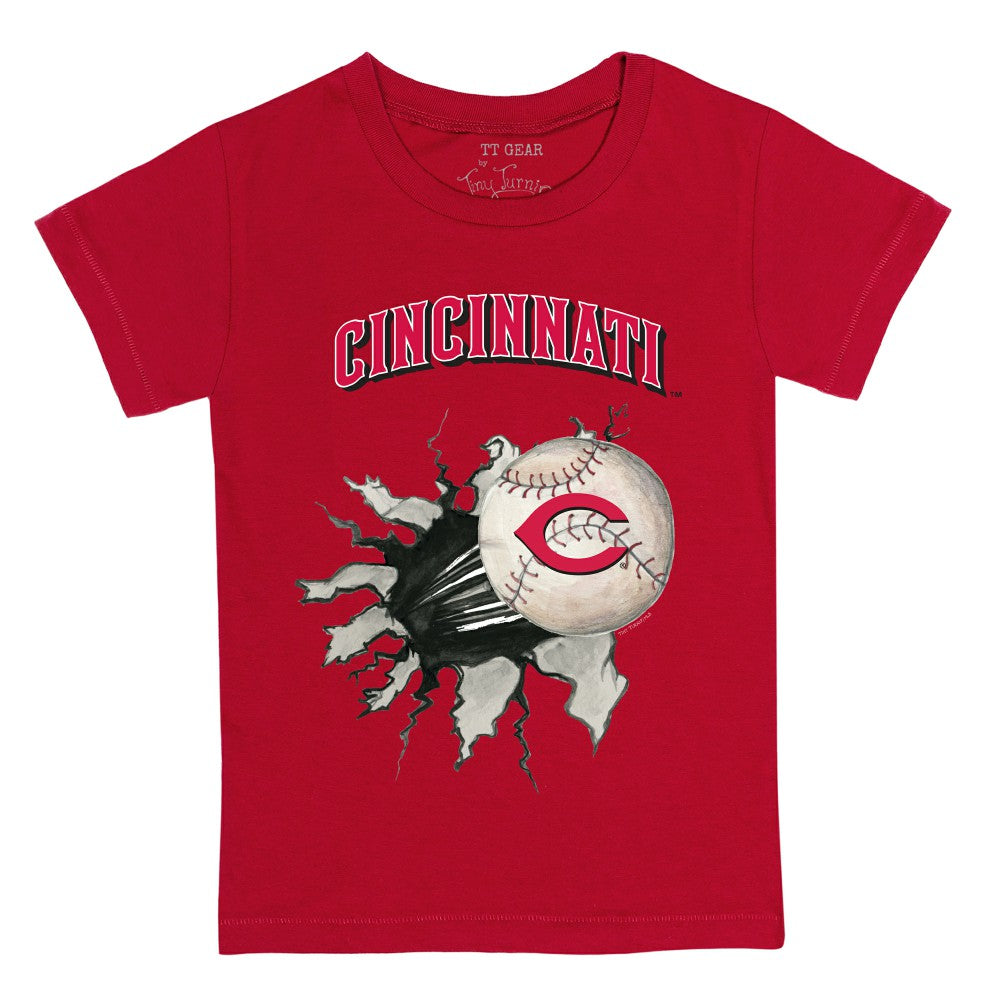 Cincinnati Reds Tiny Turnip Youth Baseball Tear T-Shirt - Red