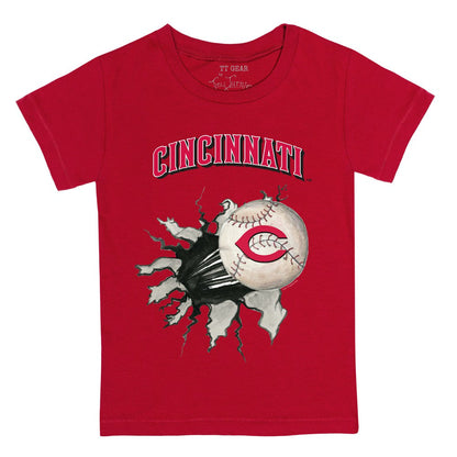 Cincinnati Reds Tiny Turnip Youth Baseball Tear T-Shirt - Red