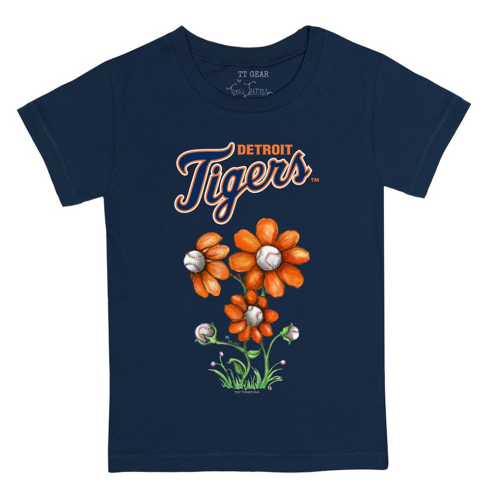 Detroit Tigers Tiny Turnip Youth Blooming Baseballs T-Shirt - Navy