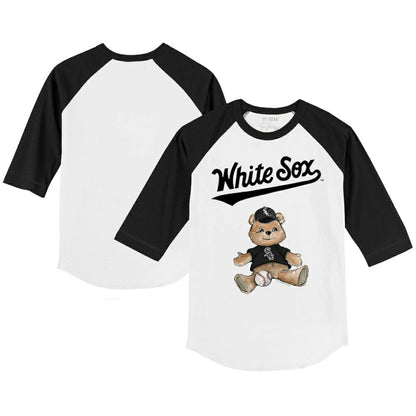 Chicago White Sox Tiny Turnip Youth Teddy Boy 3/4-Sleeve Raglan T-Shirt - White/Black