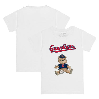 Cleveland Guardians Tiny Turnip Youth Teddy Boy T-Shirt - White