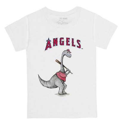Los Angeles Angels Tiny Turnip Youth Bronto Logo T-Shirt - White