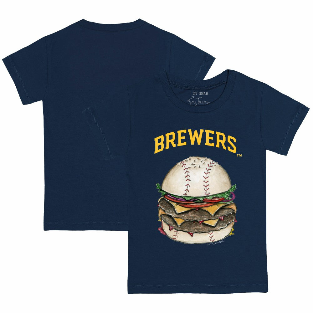 Milwaukee Brewers Tiny Turnip Youth Burger T-Shirt - Navy