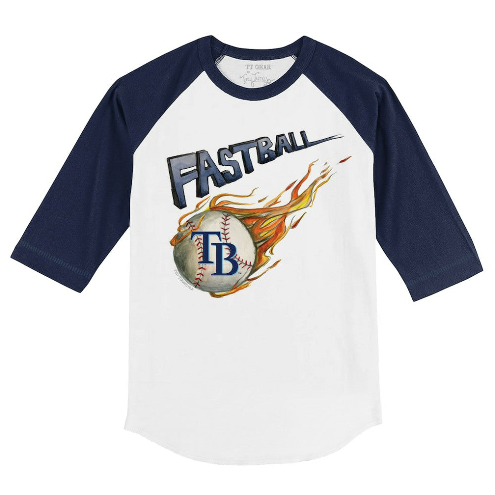 Tampa Bay Rays Tiny Turnip Youth Fastball 3/4-Sleeve Raglan T-Shirt - White/Navy