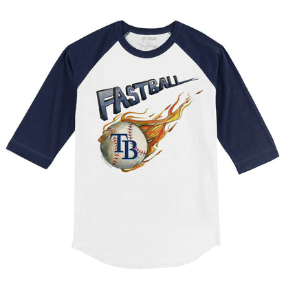 Tampa Bay Rays Tiny Turnip Youth Fastball 3/4-Sleeve Raglan T-Shirt - White/Navy