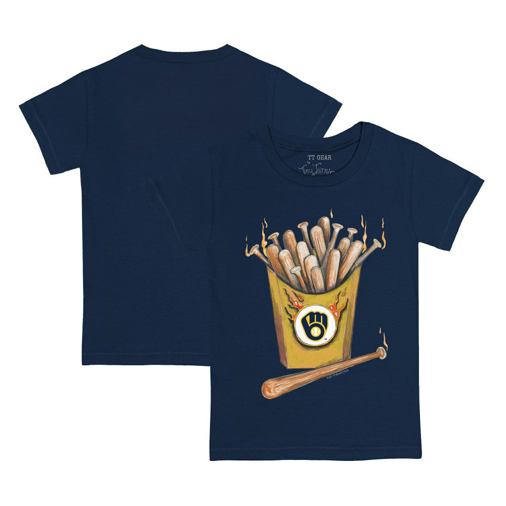 Milwaukee Brewers Tiny Turnip Youth Hot Bats T-Shirt - Navy