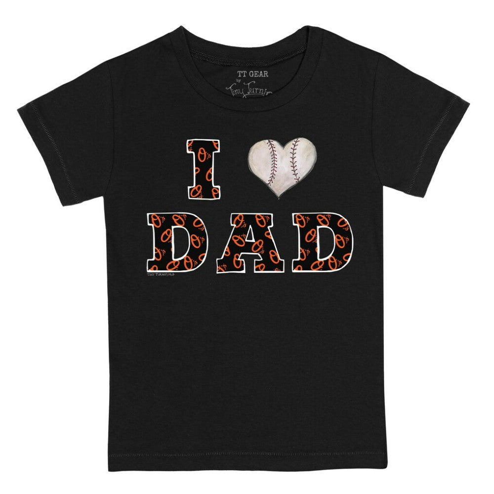 Baltimore Orioles Tiny Turnip Youth I Love Dad T-Shirt - Black