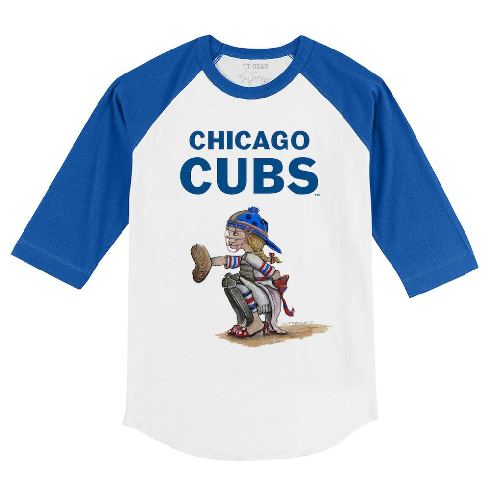 Chicago Cubs Tiny Turnip Youth Kate 3/4-Sleeve Raglan T-Shirt - White/Royal