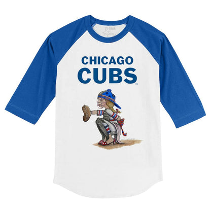 Chicago Cubs Tiny Turnip Youth Kate 3/4-Sleeve Raglan T-Shirt - White/Royal