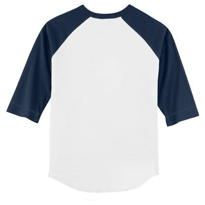 Cleveland Guardians Tiny Turnip Youth Prism Arrows 3/4-Sleeve Raglan T-Shirt - White/Navy