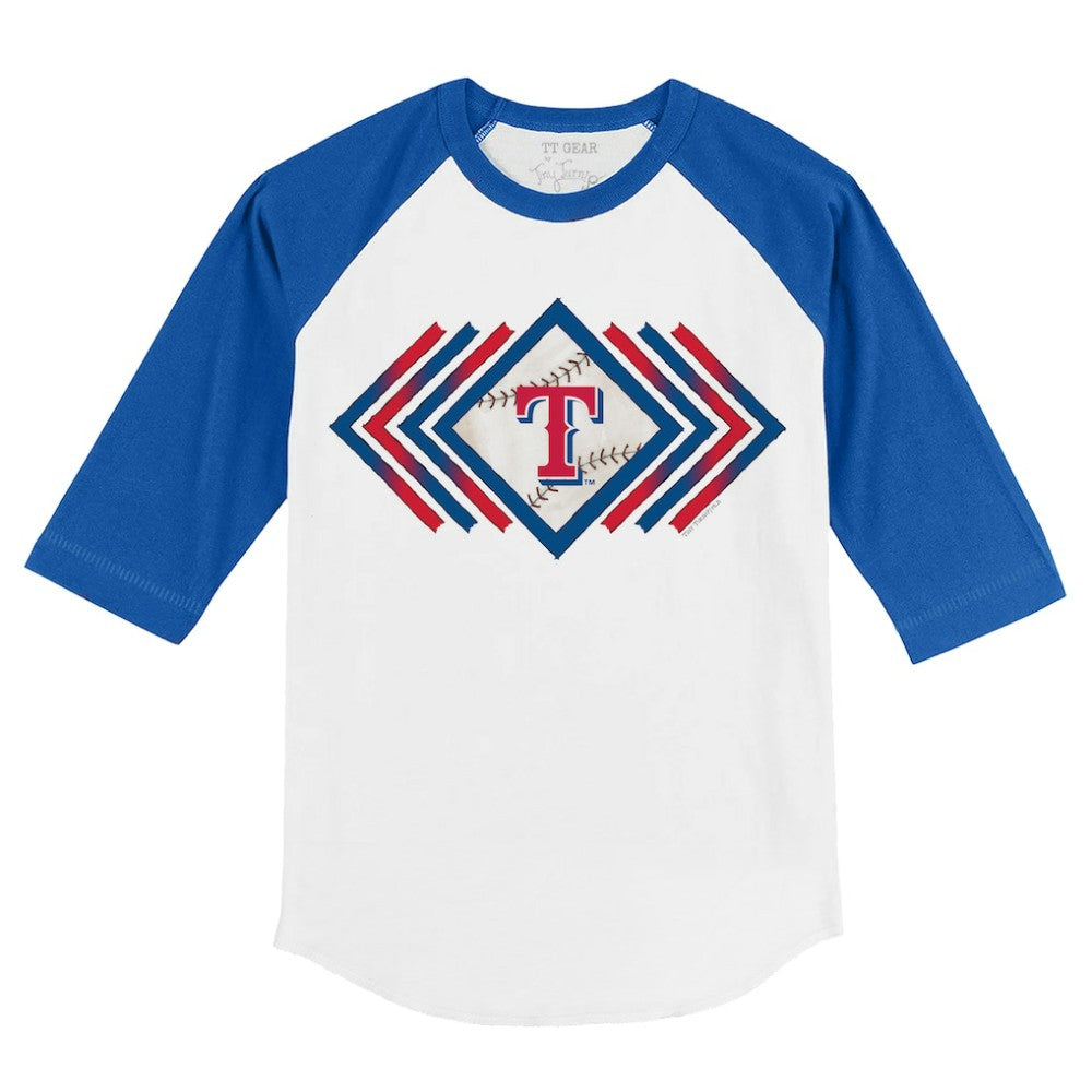 Texas Rangers Tiny Turnip Youth Prism Arrows 3/4-Sleeve Raglan T-Shirt - White/Royal