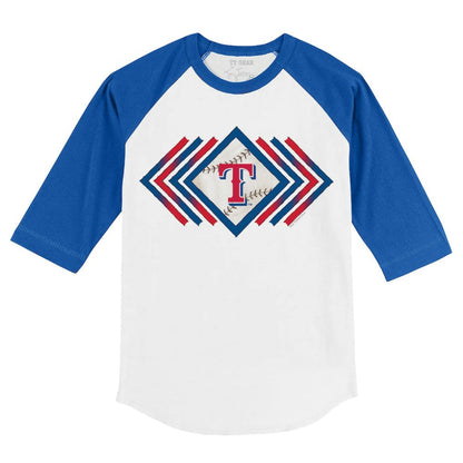 Texas Rangers Tiny Turnip Youth Prism Arrows 3/4-Sleeve Raglan T-Shirt - White/Royal