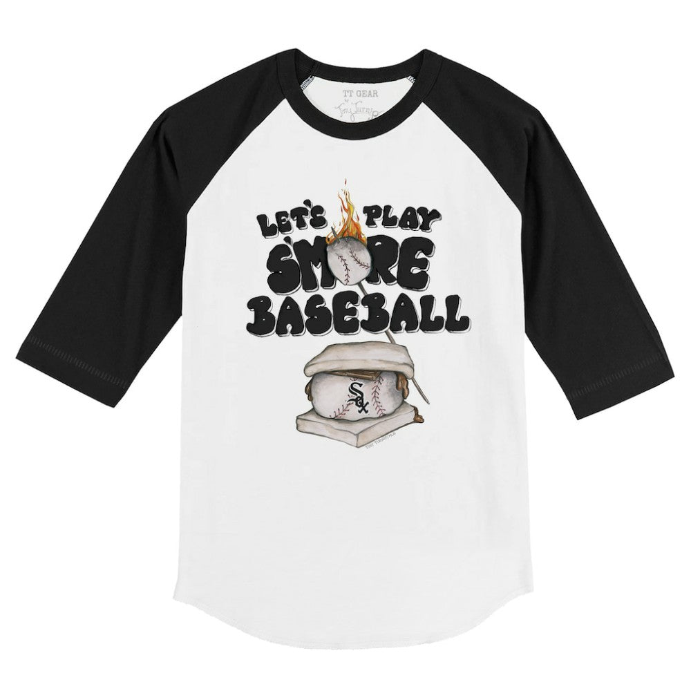 Chicago White Sox Tiny Turnip Youth Smores 3/4-Sleeve Raglan T-Shirt - White/Black