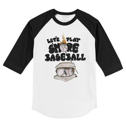 Chicago White Sox Tiny Turnip Youth Smores 3/4-Sleeve Raglan T-Shirt - White/Black
