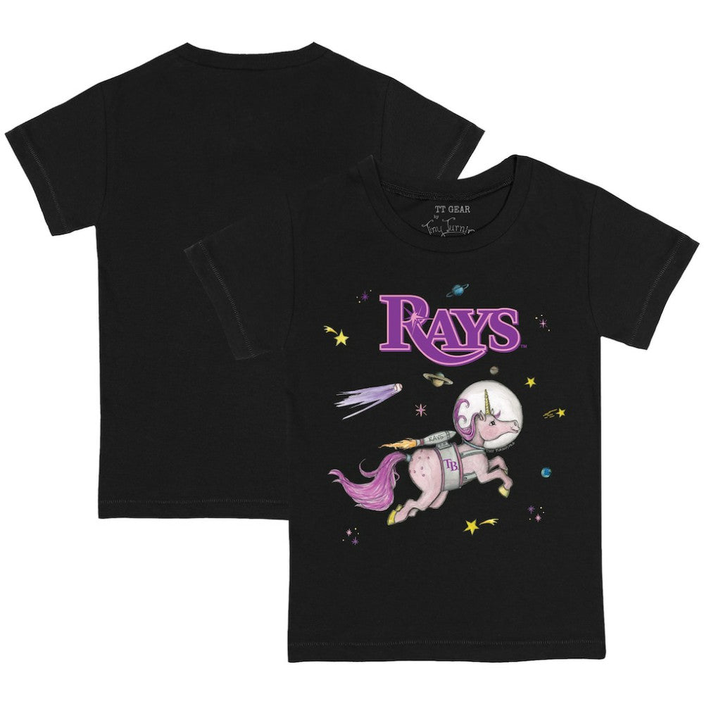 Tampa Bay Rays Tiny Turnip Youth Space Unicorn T-Shirt - Black