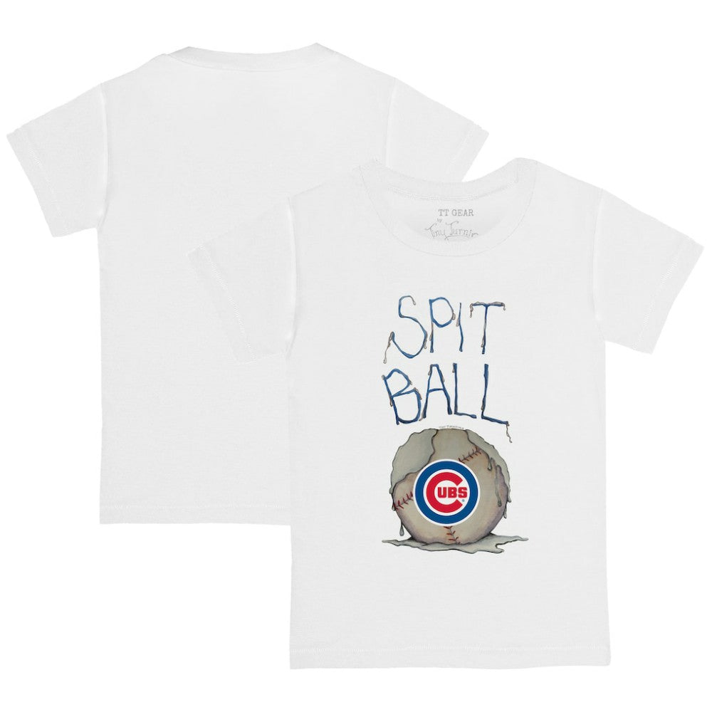Chicago Cubs Tiny Turnip Youth Spit Ball T-Shirt - White