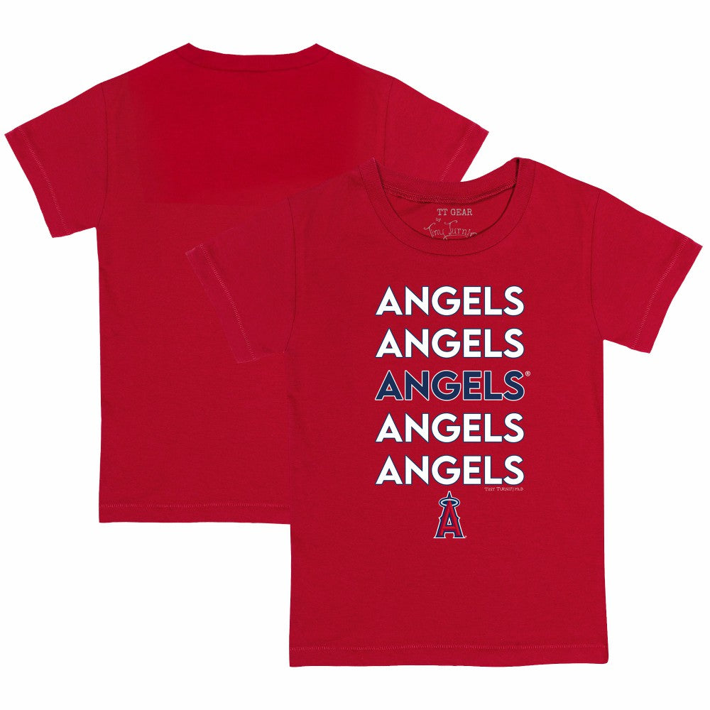 Los Angeles Angels Tiny Turnip Youth Stacked T-Shirt - Red