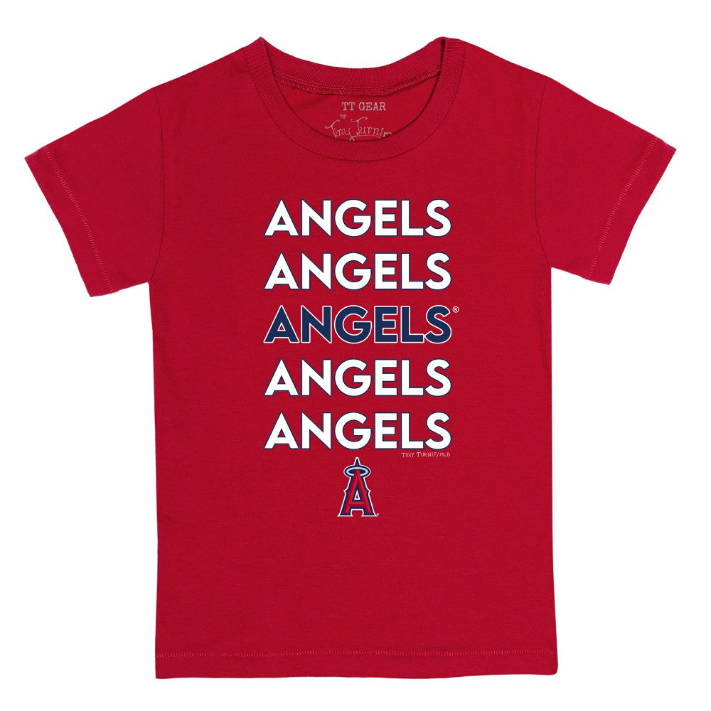 Los Angeles Angels Tiny Turnip Youth Stacked T-Shirt - Red