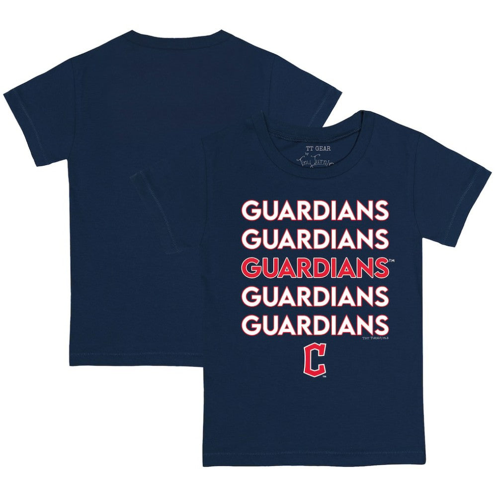Cleveland Guardians Tiny Turnip Youth Stacked T-Shirt - Navy