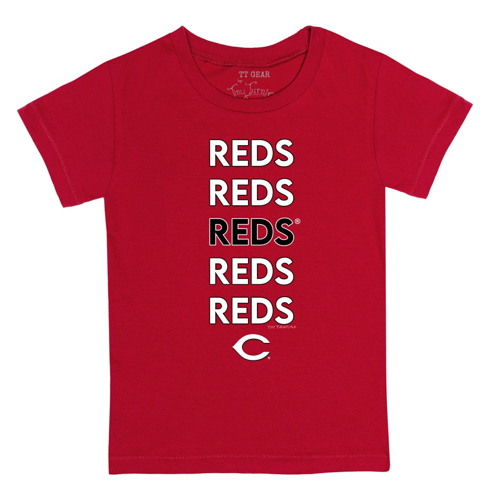 Cincinnati Reds Tiny Turnip Youth Stacked T-Shirt - Red